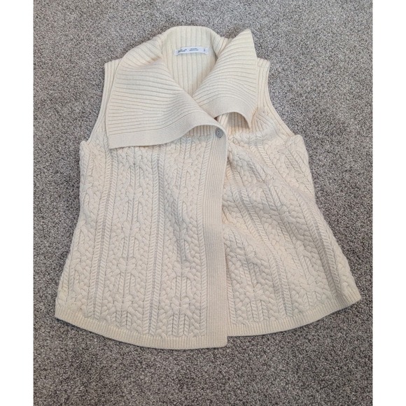 Woolrich Sweaters - Woolrich Women's small Wool blend Cream Cable Knit Cowl Neck wrap Sweater Vest